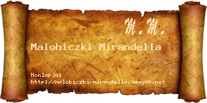 Malobiczki Mirandella névjegykártya